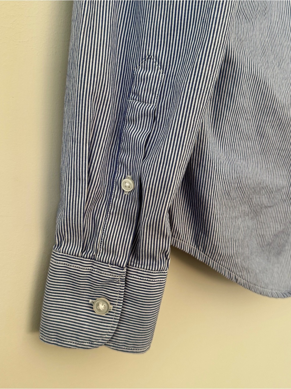 Everlane 100% Cotton Classic Oxford Button Down Top, Blue & White Pinstripe – XS - Picture 4 of 7